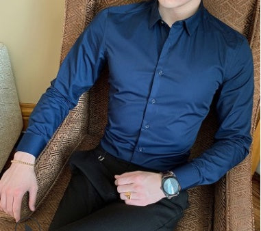 Men's shirt plus fat to increase casual long sleeves